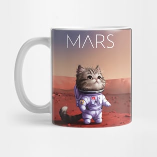 Cute cat astronaut on mars Mug